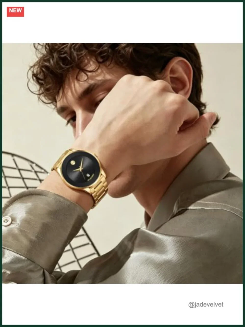 Unisex Gold Plated Stainless Steel Quartz Watch Minimalist 40mm
